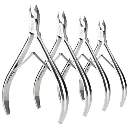LePinko 4 Pack Upgraded Cuticle Trimmer Kit - Sharp Dead Skin Clipper, Labor-Saving Cuticula Remover for Fingernail Toenail, Manicure Pedicure Tool for Women Men, 5mm Jaw - görsel 2