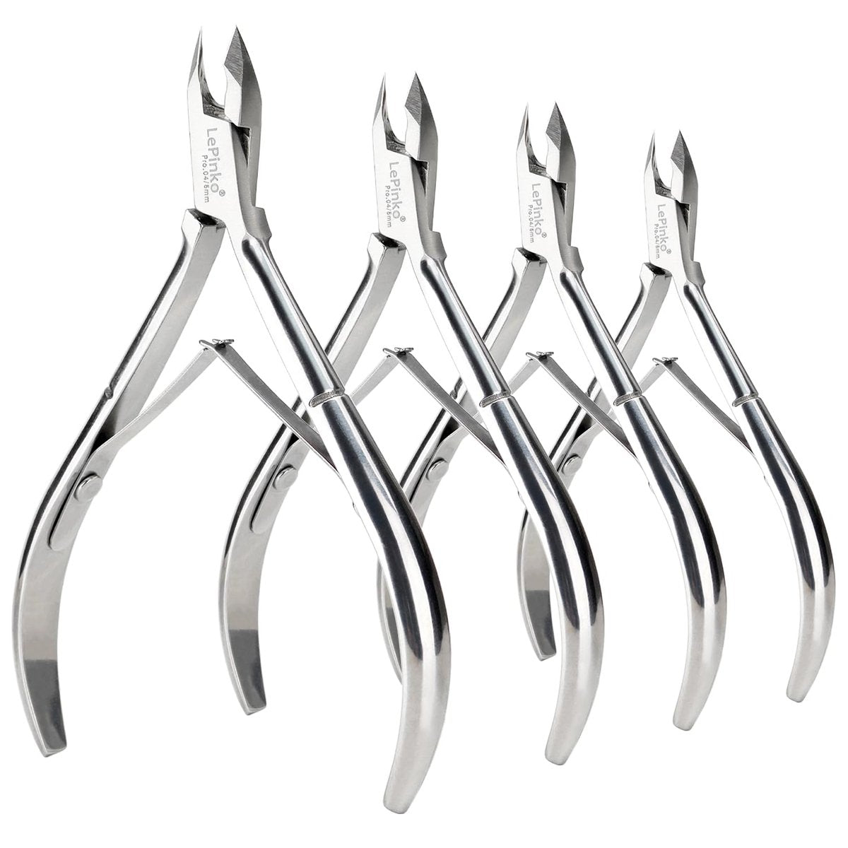 LePinko 4 Pack Upgraded Cuticle Trimmer Kit - Sharp Dead Skin Clipper, Labor-Saving Cuticula Remover for Fingernail Toenail, Manicure Pedicure Tool for Women Men, 5mm Jaw - görsel 1