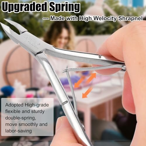 LePinko 4 Pack Upgraded Cuticle Trimmer Kit - Sharp Dead Skin Clipper, Labor-Saving Cuticula Remover for Fingernail Toenail, Manicure Pedicure Tool for Women Men, 5mm Jaw - görsel 10