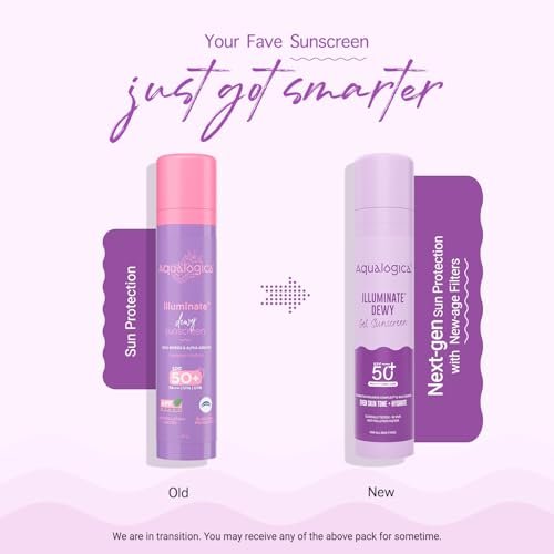 Aqualogica Illuminate+ Dewy Sunscreen SPF 50+ PA++++ with Wild Berries & Alpha Arbutin - Broad Spectrum UVA/B & Blue Light Protection, Anti-Pollution, 50 g - görsel 4