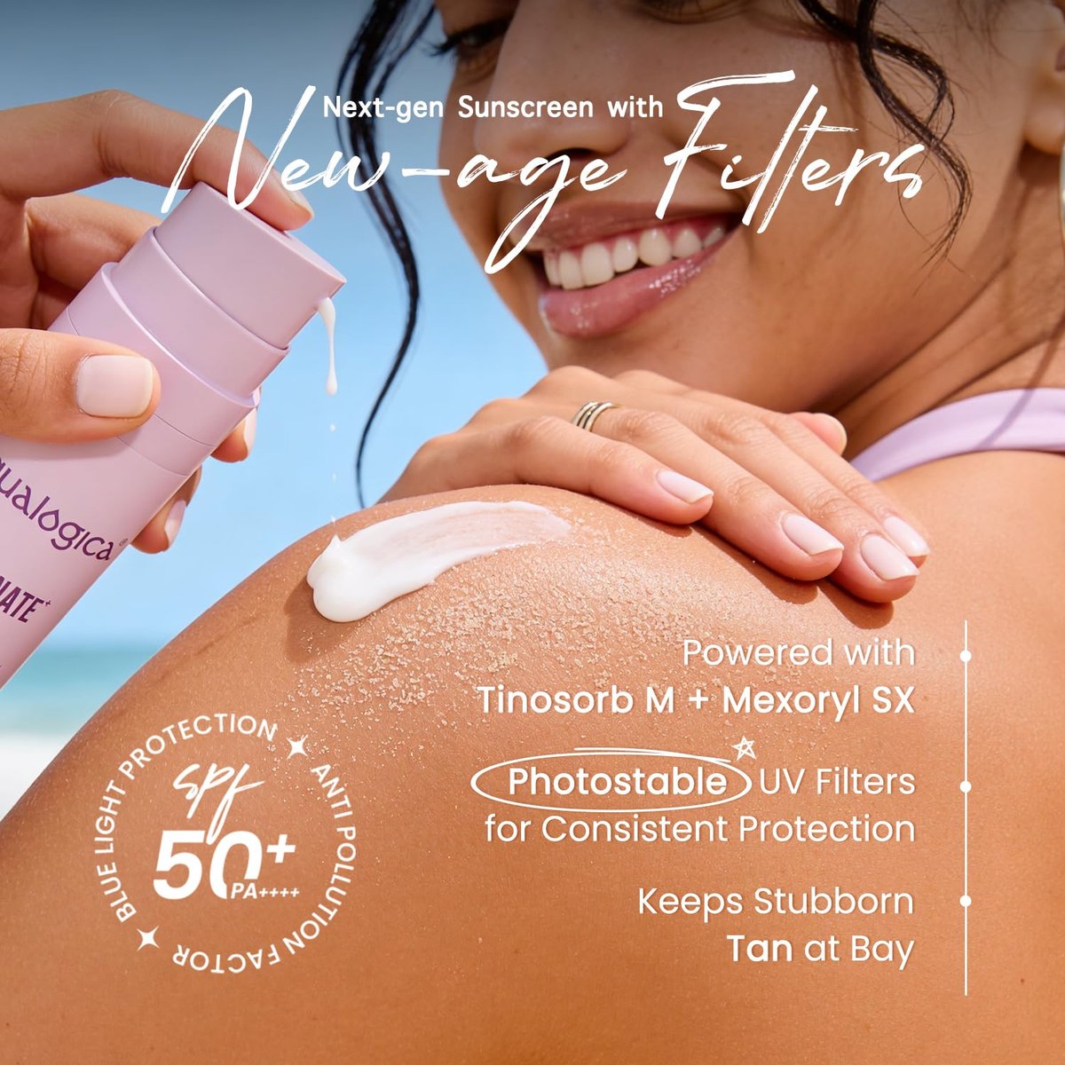Aqualogica Illuminate+ Dewy Sunscreen SPF 50+ PA++++ with Wild Berries & Alpha Arbutin - Broad Spectrum UVA/B & Blue Light Protection, Anti-Pollution, 50 g - görsel 9