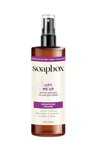 Soapbox Lift Me Up Volumizing Hair Treatment - Lightweight Volumizing Hairspray with Biotin, 8 oz