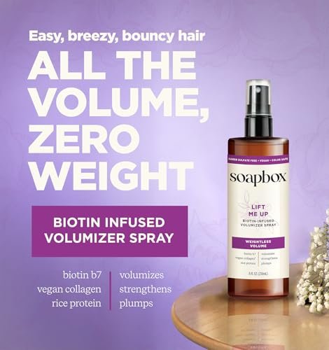 Soapbox Lift Me Up Volumizing Hair Treatment - Lightweight Volumizing Hairspray with Biotin, 8 oz - görsel 10