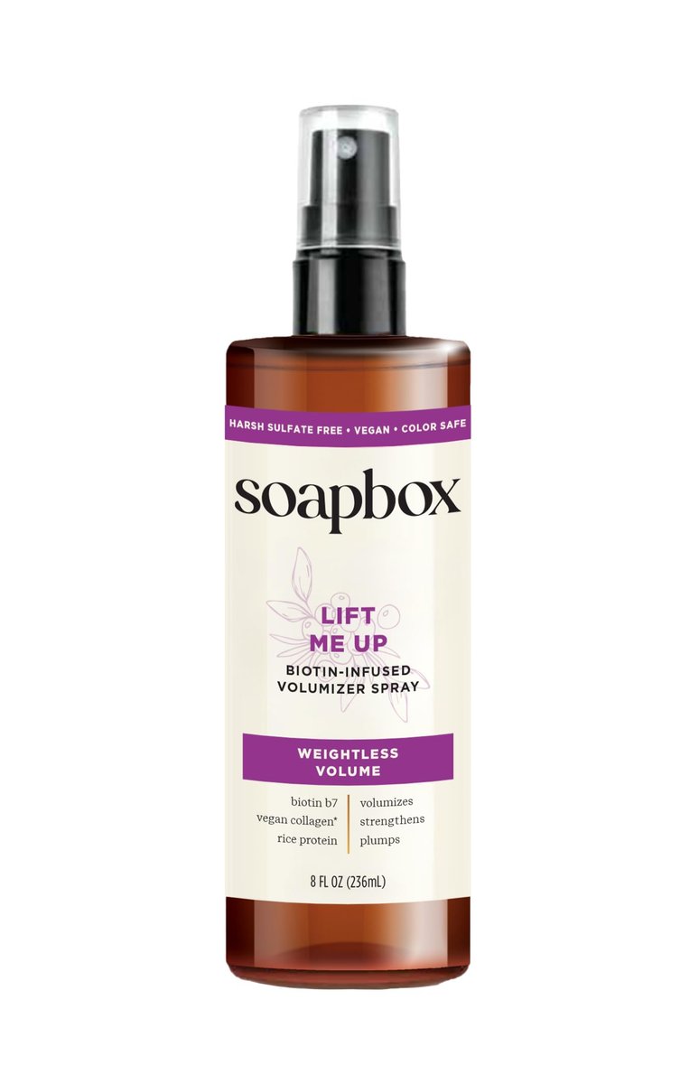 Soapbox Lift Me Up Volumizing Hair Treatment - Lightweight Volumizing Hairspray with Biotin, 8 oz - görsel 1