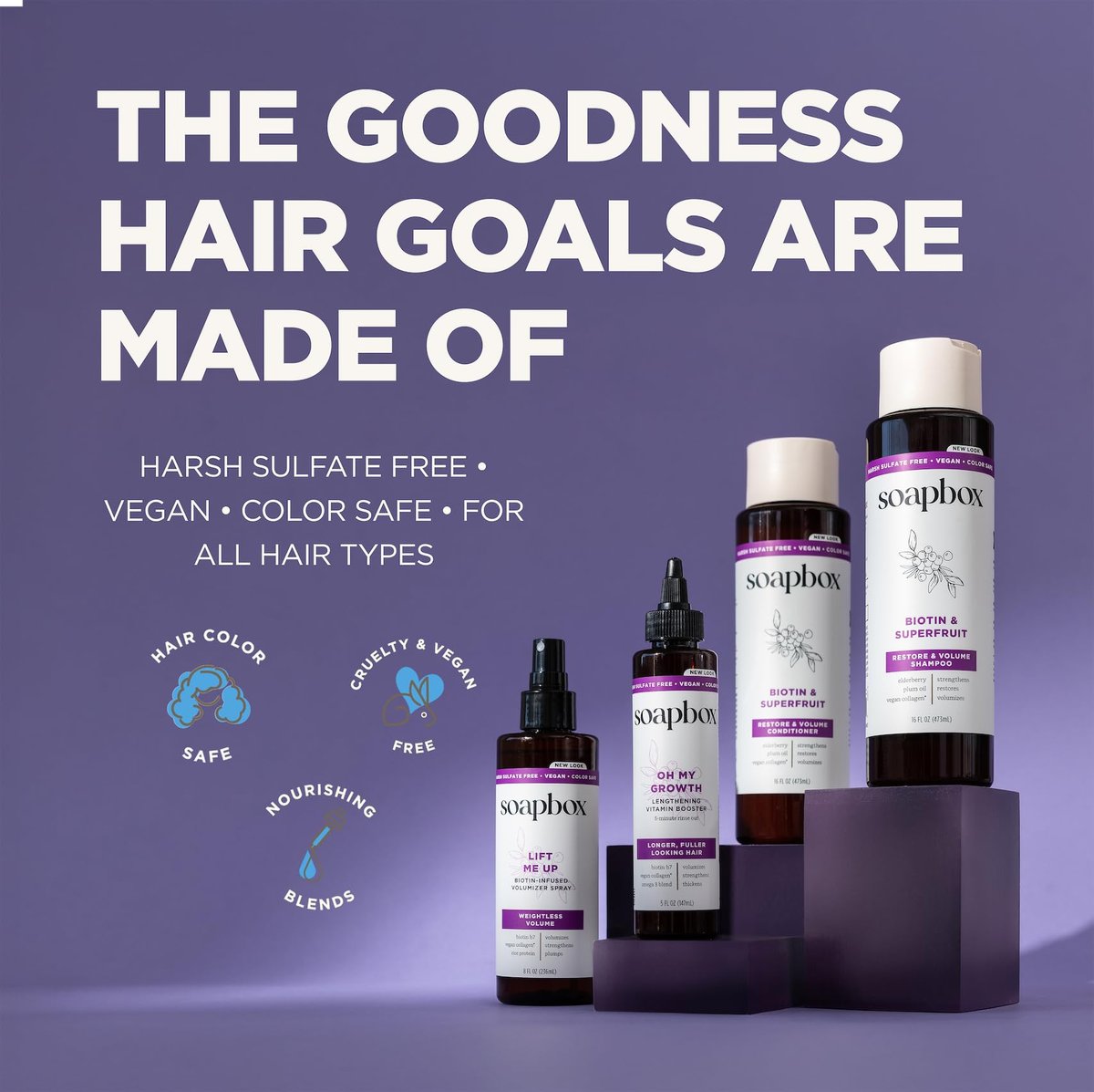 Soapbox Lift Me Up Volumizing Hair Treatment - Lightweight Volumizing Hairspray with Biotin, 8 oz - görsel 11
