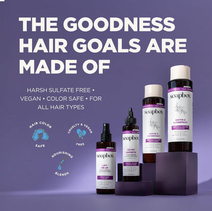 Soapbox Lift Me Up Volumizing Hair Treatment - Lightweight Volumizing Hairspray with Biotin, 8 oz