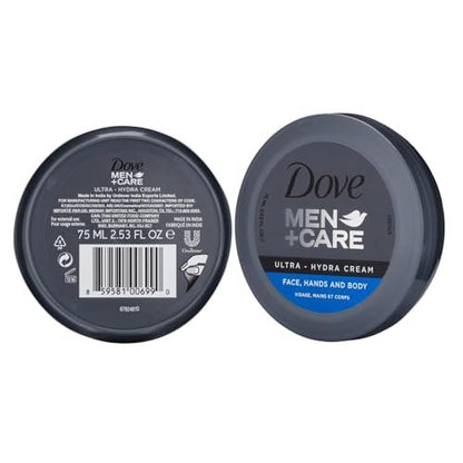 Dove Men+Care Ultra Hydra Cream Lotion, 3-in-1 Advanced Skin Care for Men, Face Cream, Hand & Body Lotion for Dry Skin, 2.53 Fl Oz (Pack of 12) Avelisse