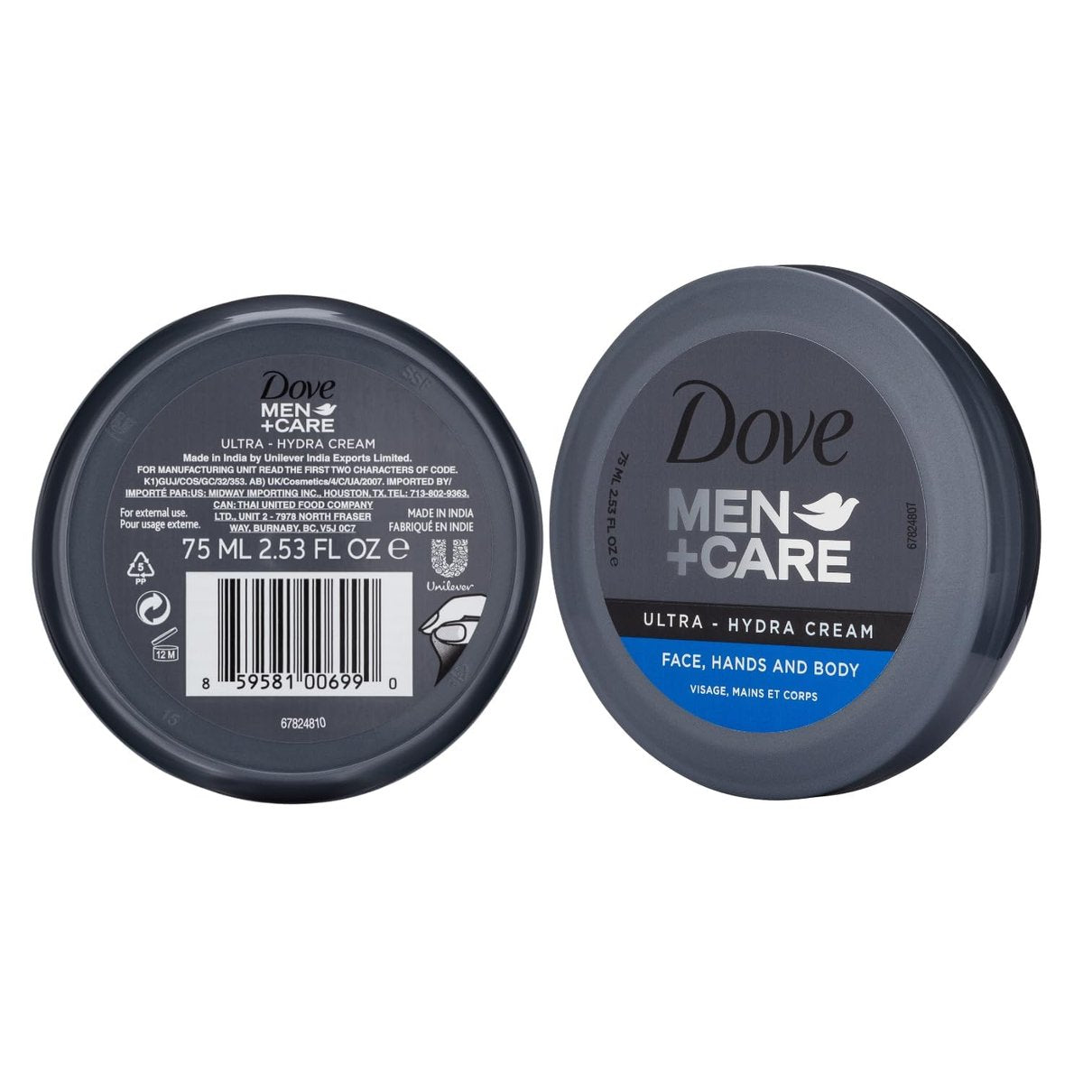 Dove Men+Care Ultra Hydra Cream Lotion, 3-in-1 Advanced Skin Care for Men, Face Cream, Hand & Body Lotion for Dry Skin, 2.53 Fl Oz (Pack of 12) Avelisse