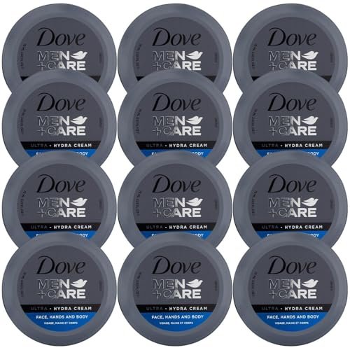 Dove Men+Care Ultra Hydra Cream Lotion, 3-in-1 Advanced Skin Care for Men, Face Cream, Hand & Body Lotion for Dry Skin, 2.53 Fl Oz (Pack of 12) Avelisse