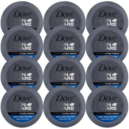 Dove Men+Care Ultra Hydra Cream Lotion, 3-in-1 Advanced Skin Care for Men, Face Cream, Hand & Body Lotion for Dry Skin, 2.53 Fl Oz (Pack of 12) Avelisse
