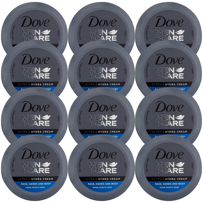 Dove Men+Care Ultra Hydra Cream Lotion, 3-in-1 Advanced Skin Care for Men, Face Cream, Hand & Body Lotion for Dry Skin, 2.53 Fl Oz (Pack of 12) Avelisse