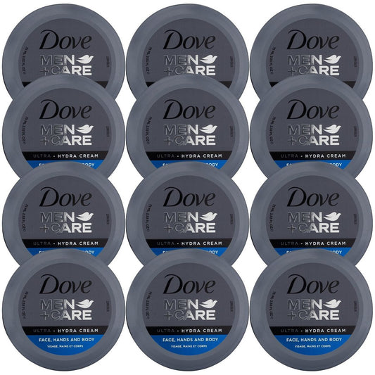 Dove Men+Care Ultra Hydra Cream Lotion, 3-in-1 Advanced Skin Care for Men, Face Cream, Hand & Body Lotion for Dry Skin, 2.53 Fl Oz (Pack of 12) Avelisse