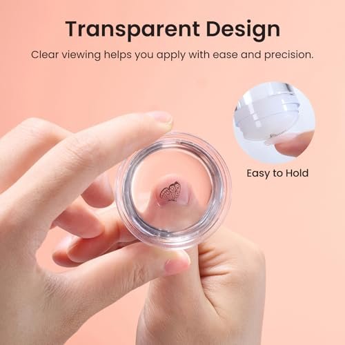 Beetles French Tip Nail Stamp Tool 4Pcs Set – Short Clear Silicone Stamper & Scraper for DIY Manicure - görsel 10