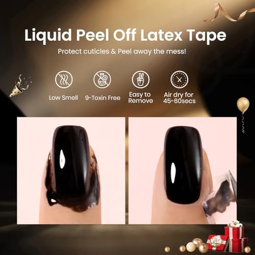 Beetles Nail Stamp Gel 16Pcs French Tip Nail Stamp Kit with 8 Colors Stamper Gel Polish, Stamping Templates, Scrapers, Liquid Latex & Silicone Stamper Avelisse
