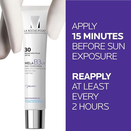 La Roche-Posay Mela B3 UV Daily Sunscreen SPF 30 Face Moisturizer with Melasyl & 5% Niacinamide – Anti-Aging, No White Cast, 40ml Avelisse
