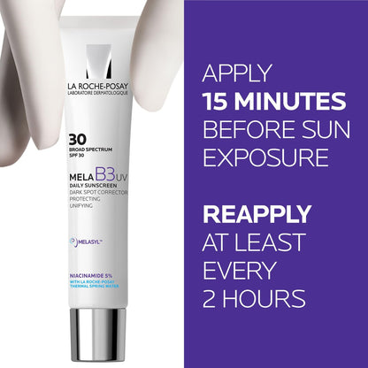 La Roche-Posay Mela B3 UV Daily Sunscreen SPF 30 Face Moisturizer with Melasyl & 5% Niacinamide – Anti-Aging, No White Cast, 40ml Avelisse