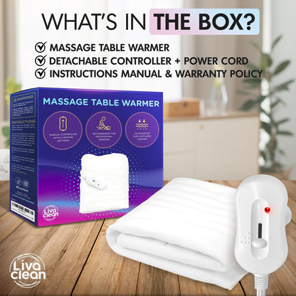 LivaClean Massage Table Warmer Heating Pad Blanket - 3 Temperature Settings, 70.8" x 29.5" Electric Heated Blanket for Spa, Beauty & Massage Therapy Avelisse