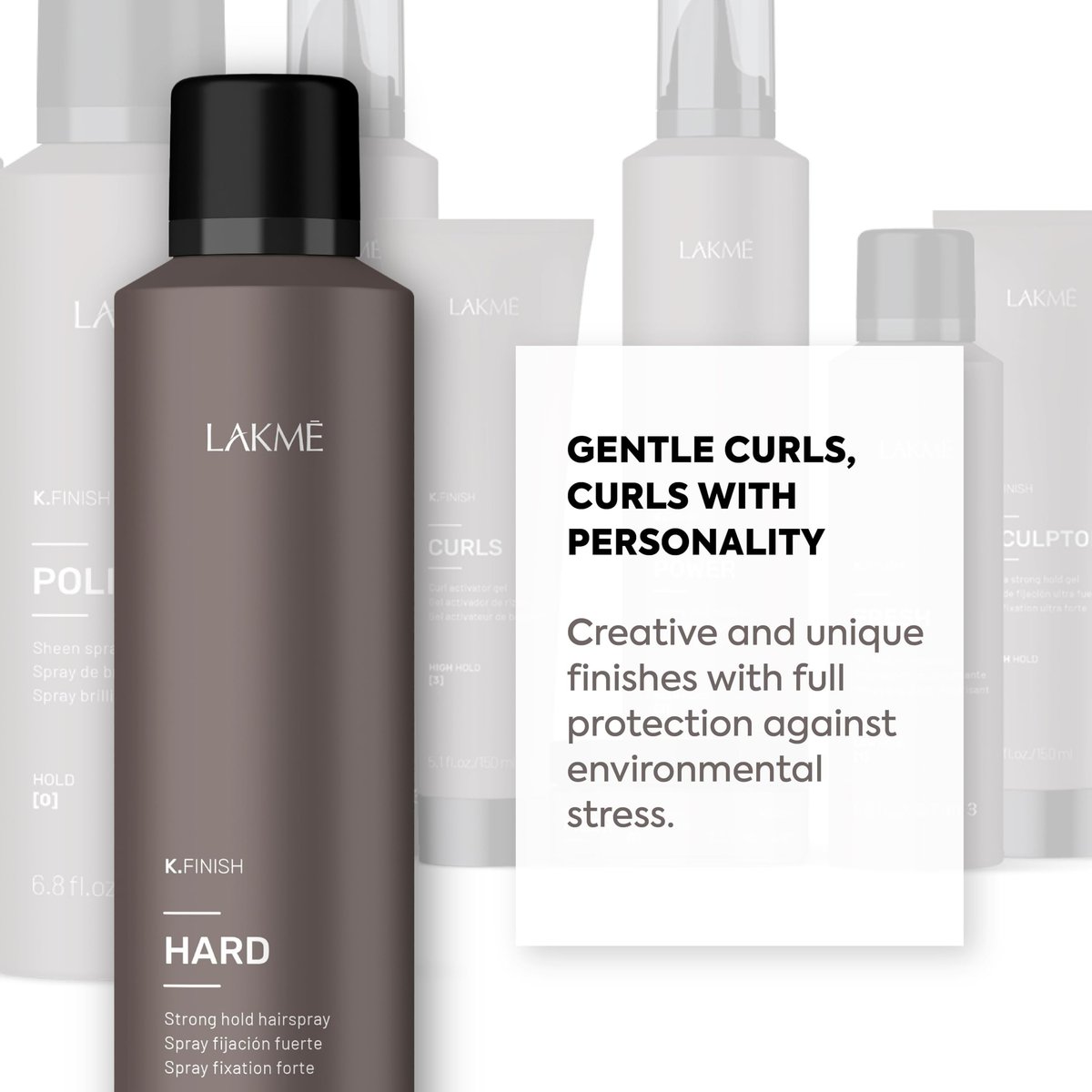 LAKMÉ K.Finish Hard Strong Hold Hairspray - Extreme Hold Hair Styling Spray, 10.2 Fl Oz - görsel 15