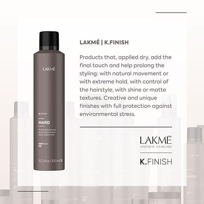 LAKMÉ K.Finish Hard Strong Hold Hairspray - Extreme Hold Hair Styling Spray, 10.2 Fl Oz