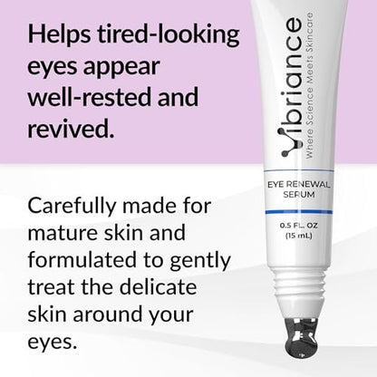 Vibriance Eye Renewal Serum for Mature Skin - Dark Circles, Puffiness & Fine Lines Treatment with Caffeine & Hyaluronic Acid Avelisse