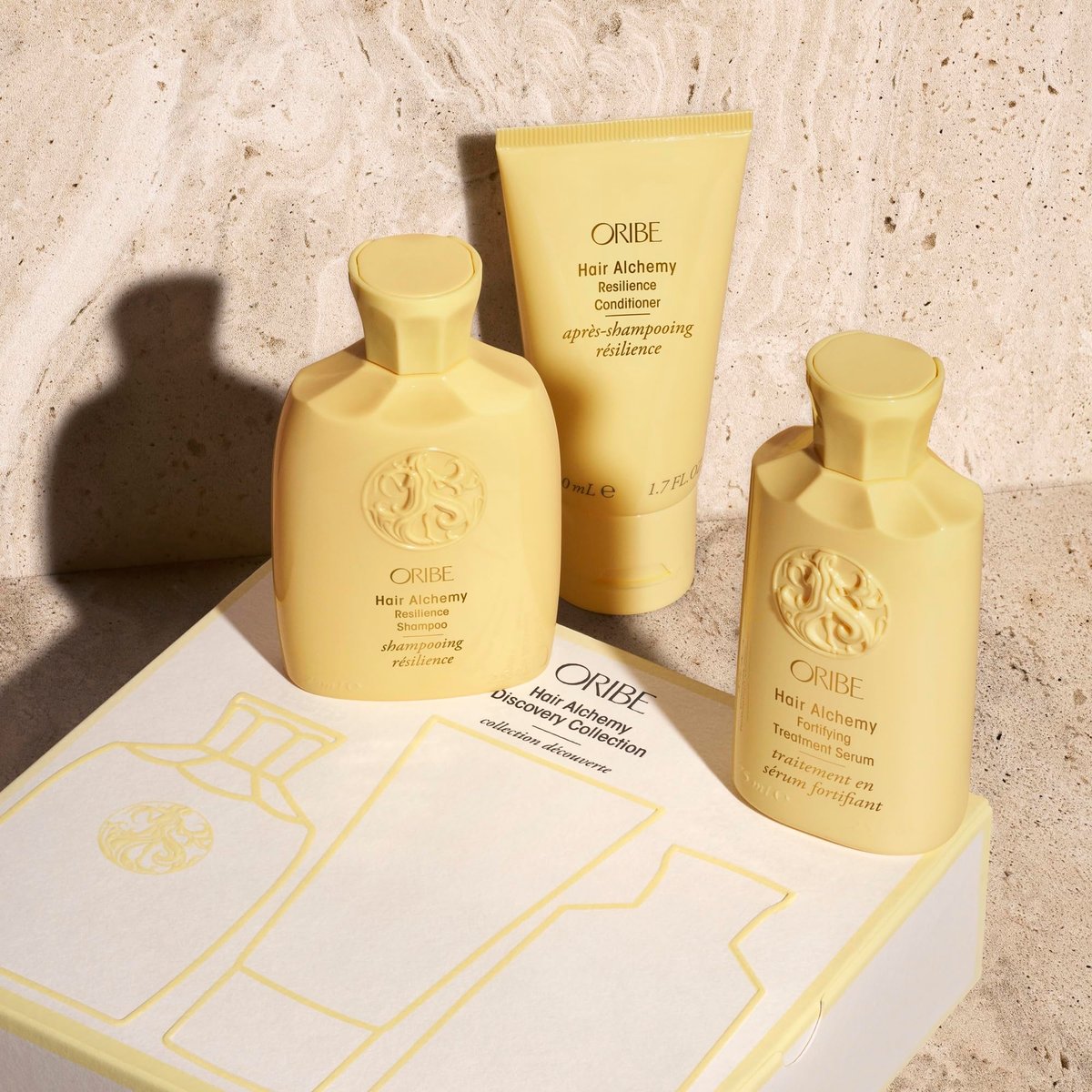 Oribe Hair Alchemy Discovery Set – Travel-Size Shampoo, Conditioner & Fortifying Serum for Weak, Fragile Hair Avelisse