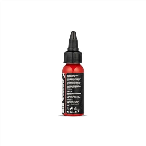 Dynamic Color Co Platinum Collection Pure Red Tattoo Ink – REACH Compliant, Premium Quality, Made in Spain (1 oz) Avelisse