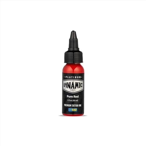 Dynamic Color Co Platinum Collection Pure Red Tattoo Ink – REACH Compliant, Premium Quality, Made in Spain (1 oz) Avelisse