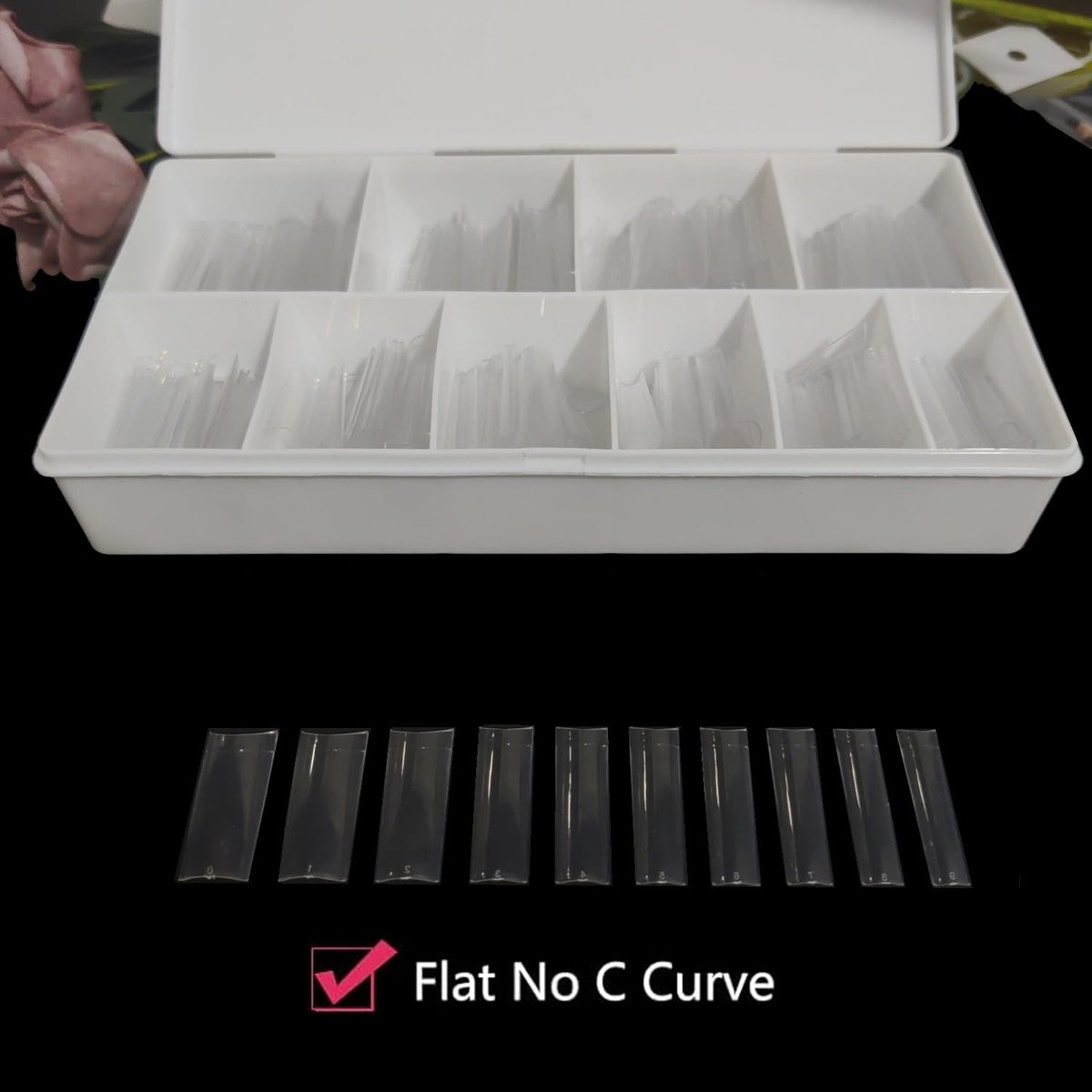 HWHUNO Long Straight Half Cover Tapered XL Square Nail Tips - No C Curve, Clear ABS False Nails 500Pcs for Salon & Home DIY - görsel 6