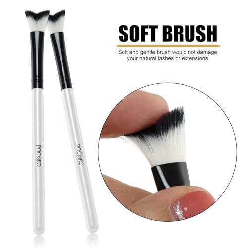 POCMKO 10-Pack Curved Fluffy Eyelash Cleaning Brushes - Professional Eyelash Extension Shampoo Cleansing Brush Set - görsel 8