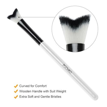 POCMKO 10-Pack Curved Fluffy Eyelash Cleaning Brushes - Professional Eyelash Extension Shampoo Cleansing Brush Set