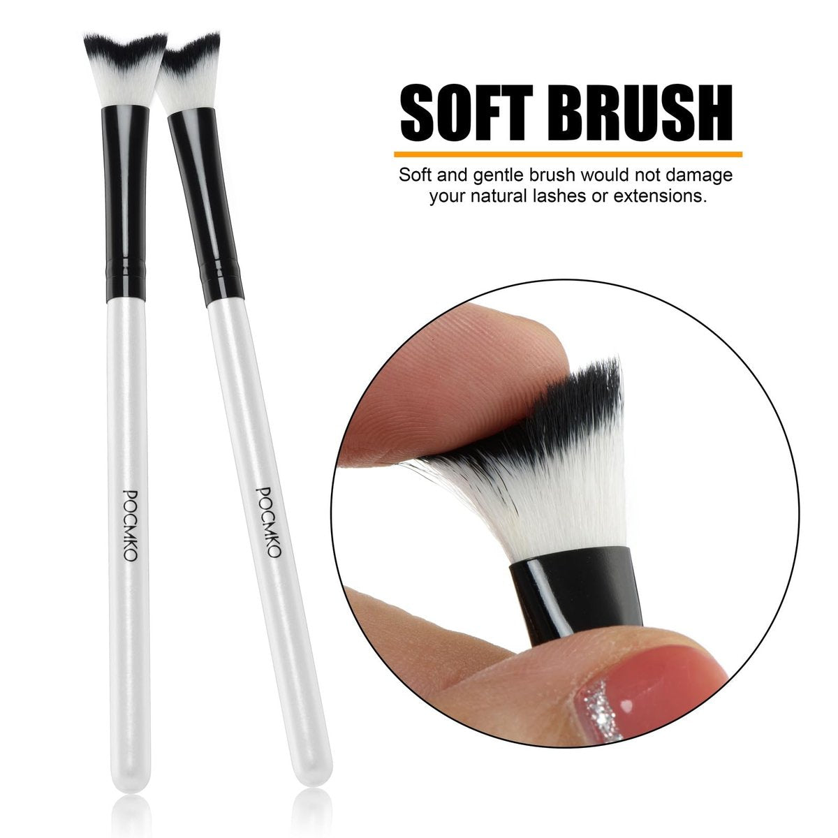 POCMKO 10-Pack Curved Fluffy Eyelash Cleaning Brushes - Professional Eyelash Extension Shampoo Cleansing Brush Set - görsel 7