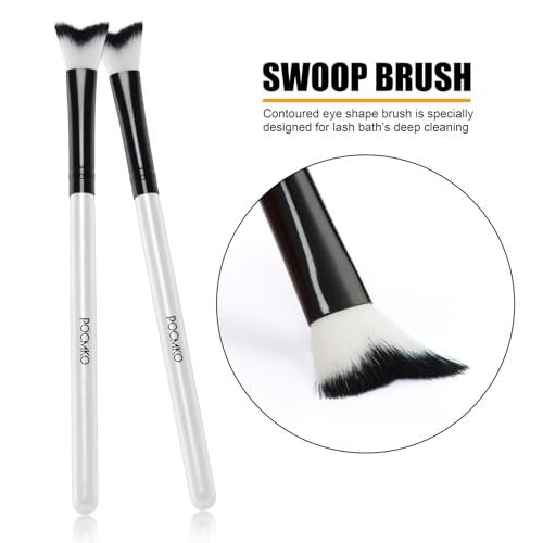 POCMKO 10-Pack Curved Fluffy Eyelash Cleaning Brushes - Professional Eyelash Extension Shampoo Cleansing Brush Set - görsel 6