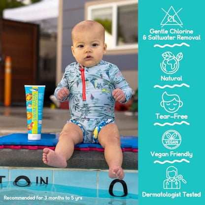 TRISWIM Kid's SWIM SUDS Natural Tear-Free 2-in-1 Shampoo & Body Wash for Babies & Up - Gently Removes Chlorine & Saltwater, 8.5 Fl Oz Avelisse