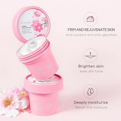 LAIKME Sakura Face Care Set for Women - 17Pcs Moisturizing Skin Care Kit with Sakura Cream, Cleanser, Serum, Toner, Eye Cream, Lip Mask, Mud Mask, Sleeping Mask - Daily Beauty Routine