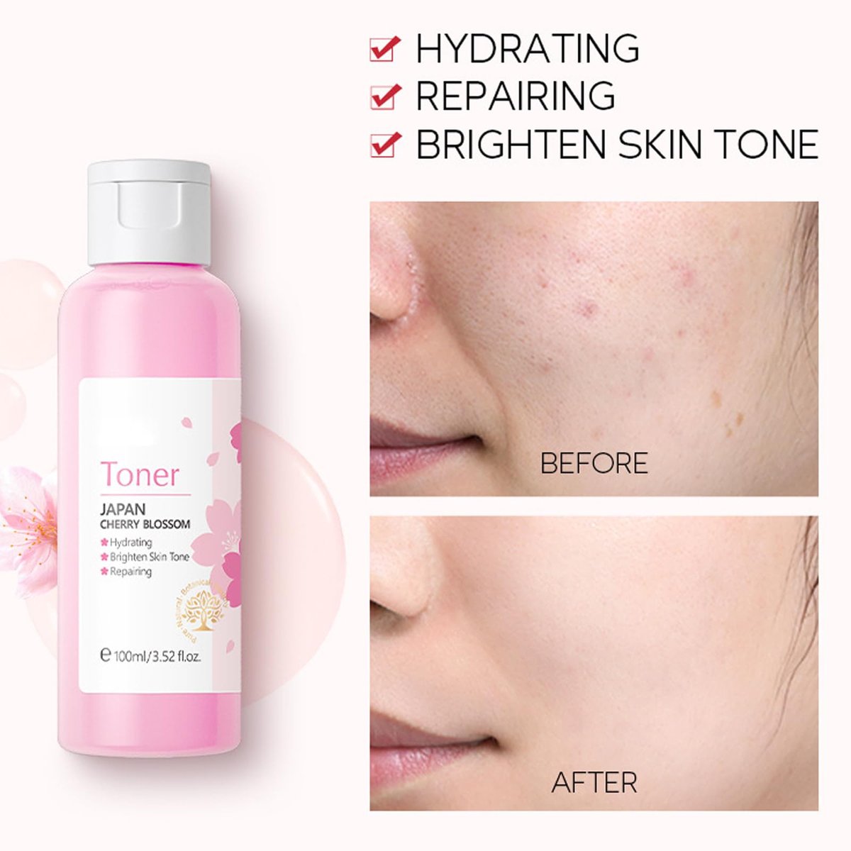 LAIKME Sakura Face Care Set for Women - 17Pcs Moisturizing Skin Care Kit with Sakura Cream, Cleanser, Serum, Toner, Eye Cream, Lip Mask, Mud Mask, Sleeping Mask - Daily Beauty Routine - görsel 11