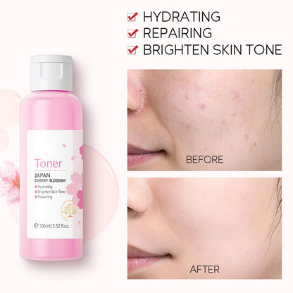 LAIKME Sakura Face Care Set for Women - 17Pcs Moisturizing Skin Care Kit with Sakura Cream, Cleanser, Serum, Toner, Eye Cream, Lip Mask, Mud Mask, Sleeping Mask - Daily Beauty Routine