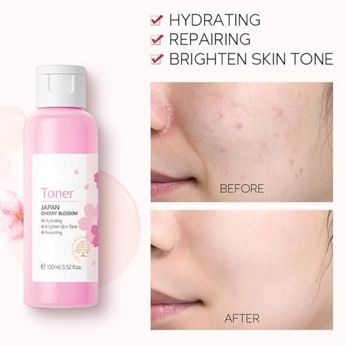 LAIKME Sakura Face Care Set for Women - 17Pcs Moisturizing Skin Care Kit with Sakura Cream, Cleanser, Serum, Toner, Eye Cream, Lip Mask, Mud Mask, Sleeping Mask - Daily Beauty Routine - görsel 12