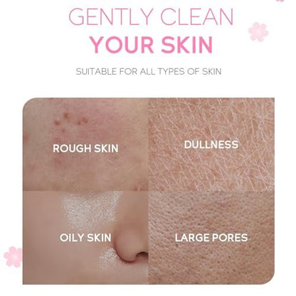 LAIKME Sakura Face Care Set for Women - 17Pcs Moisturizing Skin Care Kit with Sakura Cream, Cleanser, Serum, Toner, Eye Cream, Lip Mask, Mud Mask, Sleeping Mask - Daily Beauty Routine