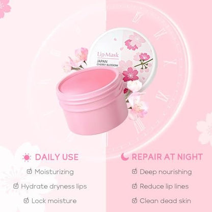 LAIKME Sakura Face Care Set for Women - 17Pcs Moisturizing Skin Care Kit with Sakura Cream, Cleanser, Serum, Toner, Eye Cream, Lip Mask, Mud Mask, Sleeping Mask - Daily Beauty Routine