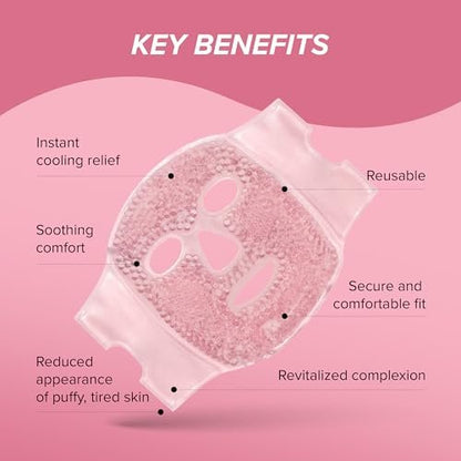 SKIN GYM CryoChill Ice Beaded Face Mask – Reusable Cooling Cryo Mask for Puffiness & Headache Relief Avelisse