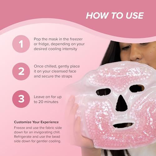 SKIN GYM CryoChill Ice Beaded Face Mask – Reusable Cooling Cryo Mask for Puffiness & Headache Relief Avelisse