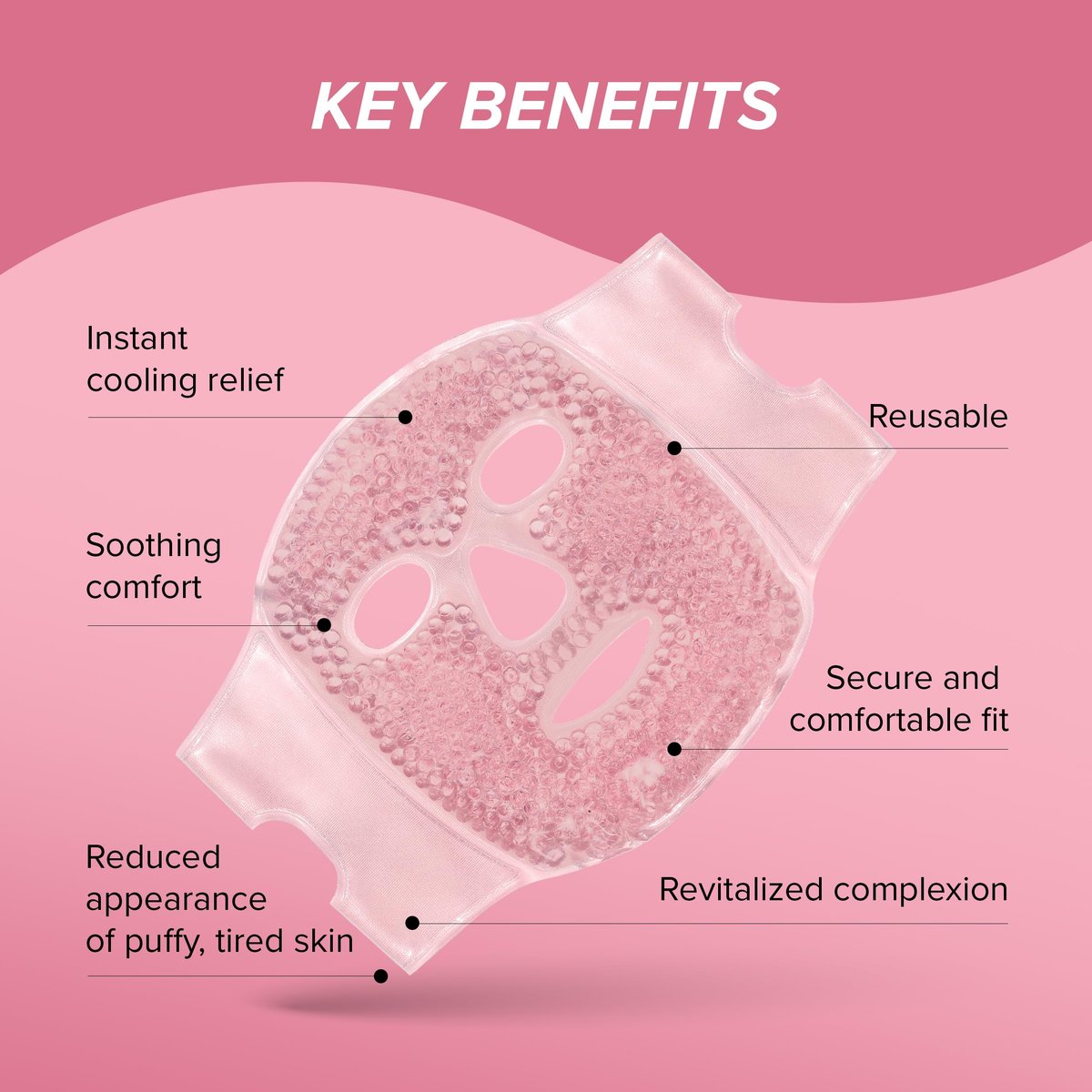 SKIN GYM CryoChill Ice Beaded Face Mask – Reusable Cooling Cryo Mask for Puffiness & Headache Relief Avelisse