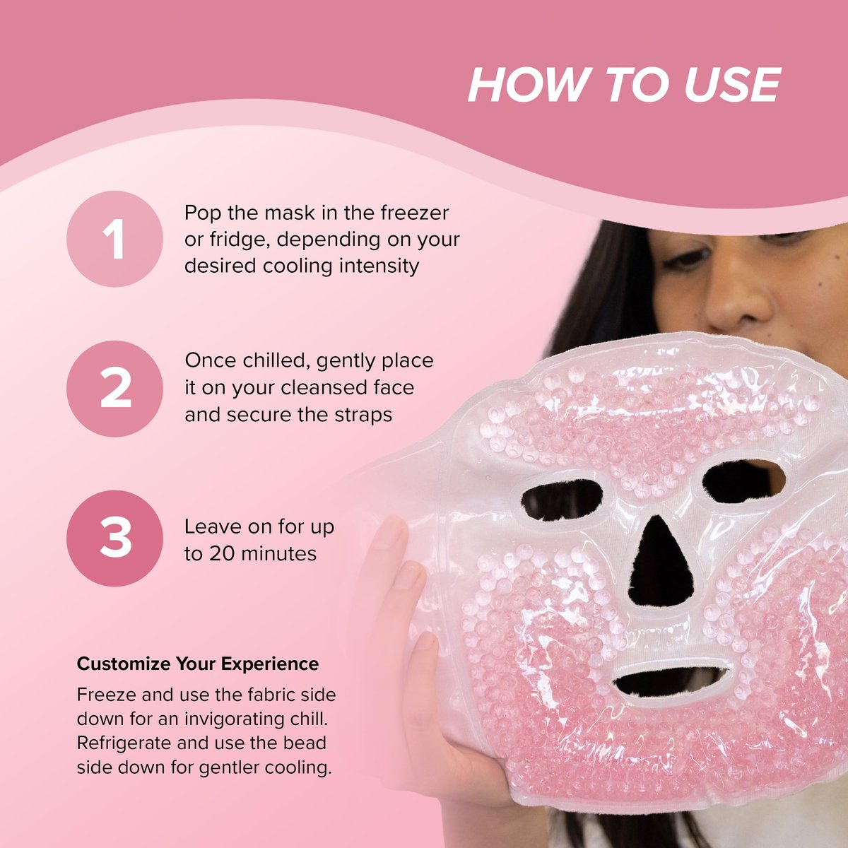 SKIN GYM CryoChill Ice Beaded Face Mask – Reusable Cooling Cryo Mask for Puffiness & Headache Relief Avelisse