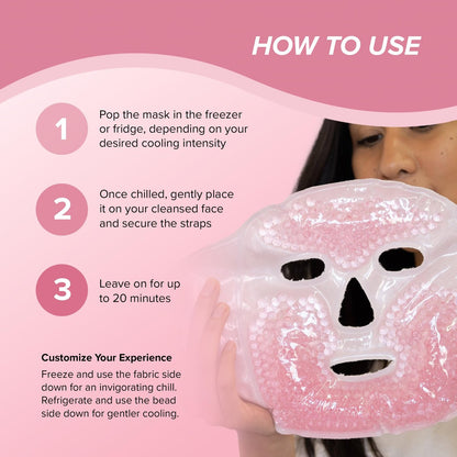 SKIN GYM CryoChill Ice Beaded Face Mask – Reusable Cooling Cryo Mask for Puffiness & Headache Relief Avelisse