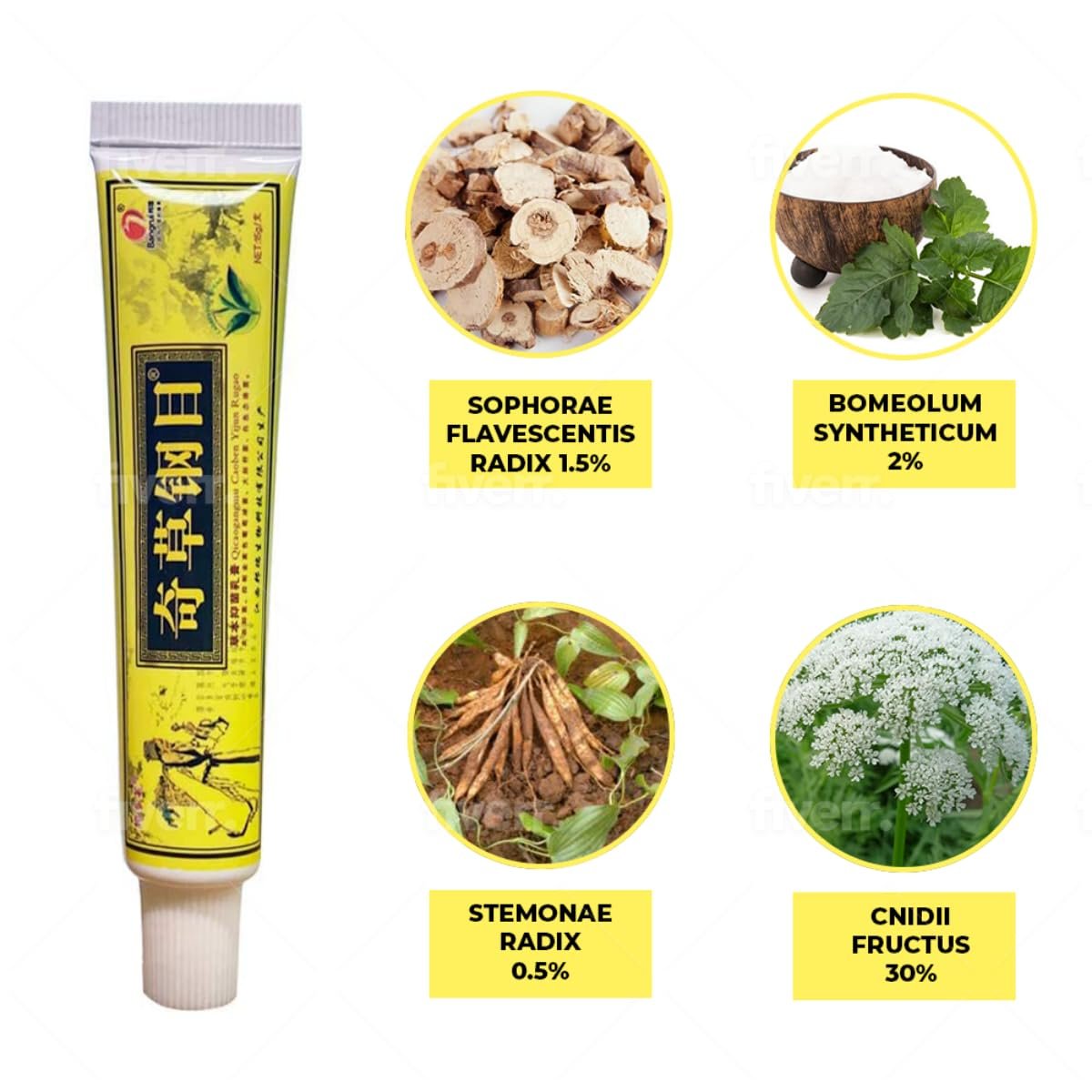 QICAOGANGMU Chinese Herbal Cream - Steroid Free Natural Relief for Skin Issues - Pack of 3 Avelisse