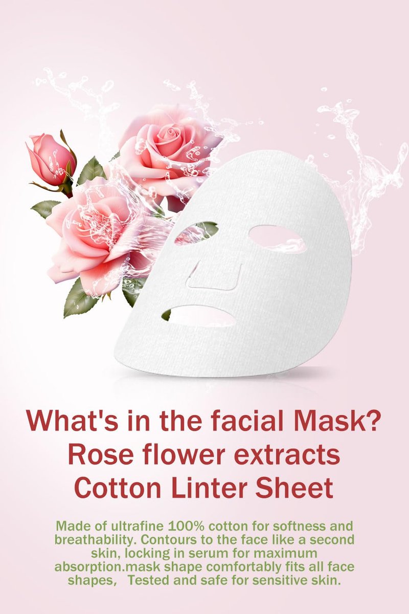 IREV Rose Hydrating Sheet Masks for Glowing Skin - 10 Pack - görsel 11