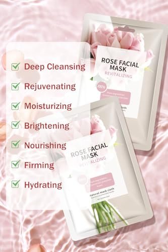 IREV Rose Hydrating Sheet Masks for Glowing Skin - 10 Pack - görsel 6