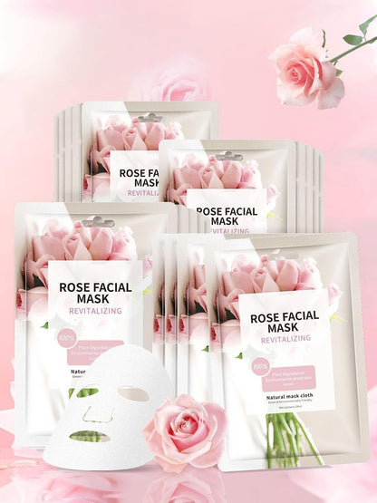 IREV Rose Hydrating Sheet Masks for Glowing Skin - 10 Pack