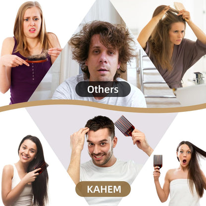 KAHEM Wide Tooth Pick Comb for Long, Thick, Curly Hair - 6.89 Inch Detangling and Lifting Comb for Women and Men's Hair Styling