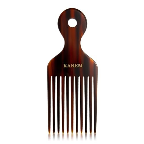 KAHEM Wide Tooth Pick Comb for Long, Thick, Curly Hair - 6.89 Inch Detangling and Lifting Comb for Women and Men's Hair Styling - görsel 2